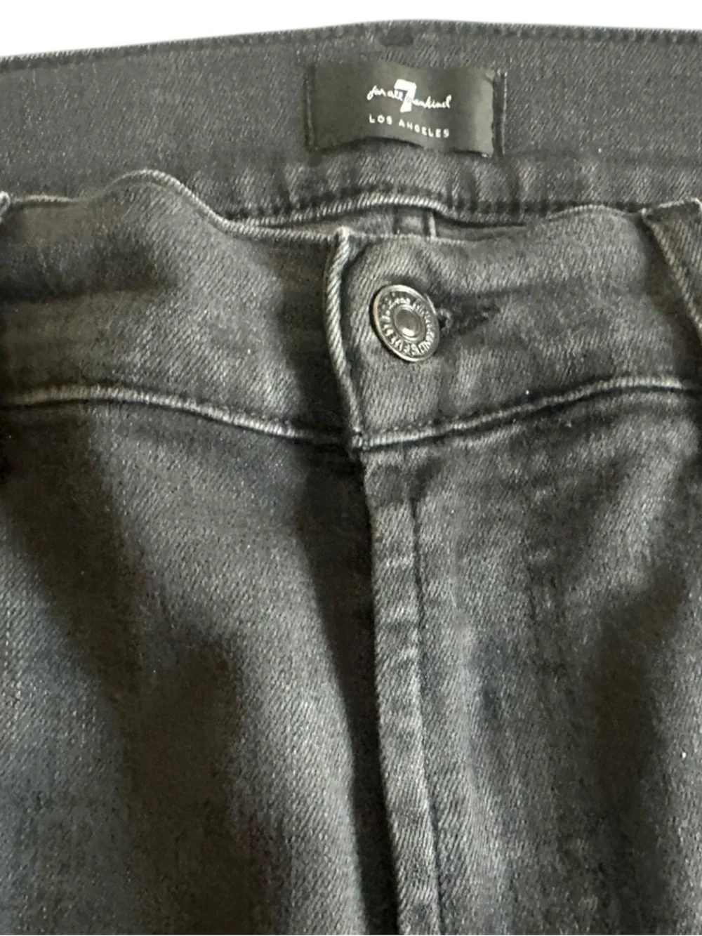 7 For All Mankind LA Men's Straight Black Jeans - Picture 5 of 12